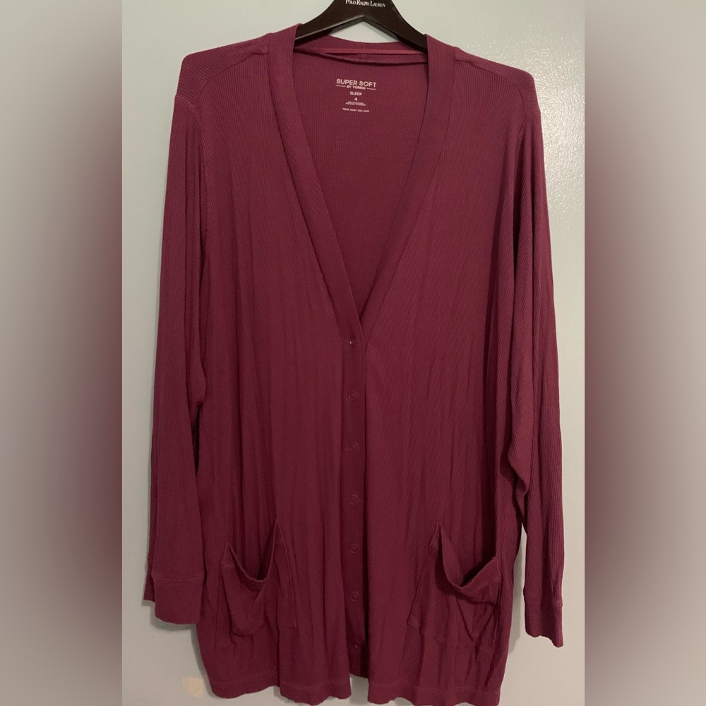Torrid Super Soft Sleep Longline Cardigan Ribbed Knit Sweater Women +Size 4 Plus